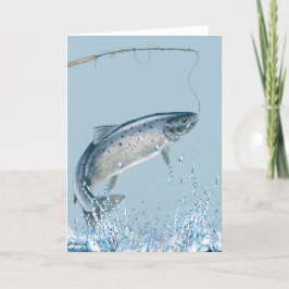 Cartão Cana de Pesca na Aposentadoria e Peixe
