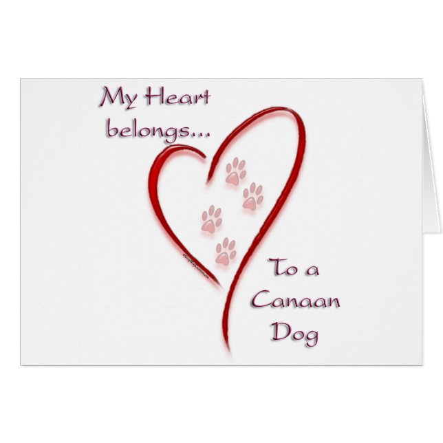 Cartão Canaan Dog Hearts Pertence (Frente Horizontal)
