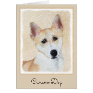 Cartão Canaan Dog Painting - Arte de Cachorro Original