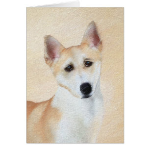 Cartão Canaan Dog Painting - Arte de Cachorro Original