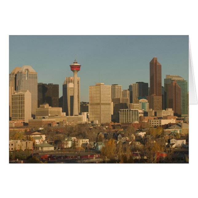 Cartão Canadá, Alberta, Calgary: Silhueta da Cidade a par (Frente Horizontal)