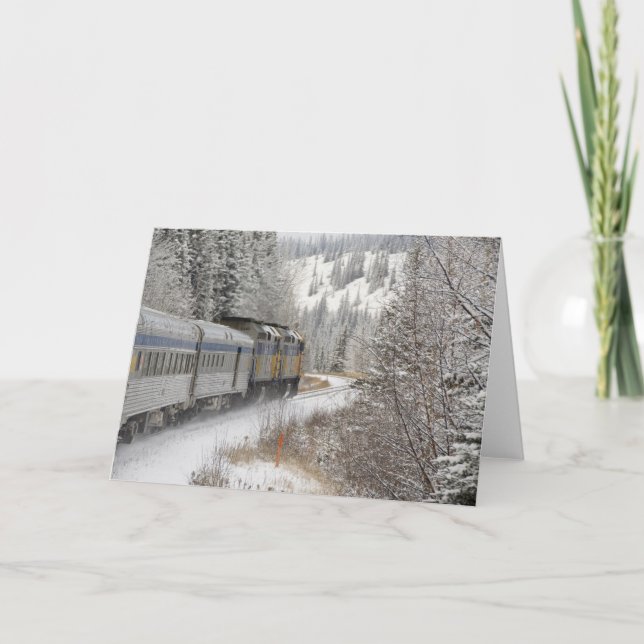 Cartão Canadá, Alberta. VIA Ferroviária de Neve (Frente)