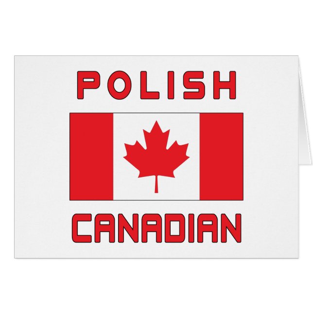 Cartão Canadá Bandeira Polonês (Frente Horizontal)