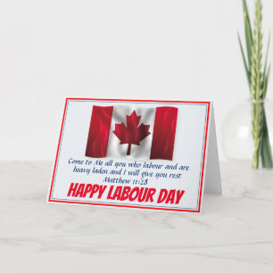 Cartão CANADA LABOUR DAY Canadian Flag Scripture Custom