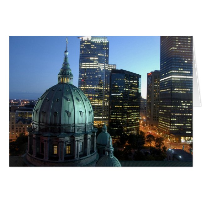 Cartão Canadá, Quebec, Montreal. Centro de Montreal, (Frente Horizontal)