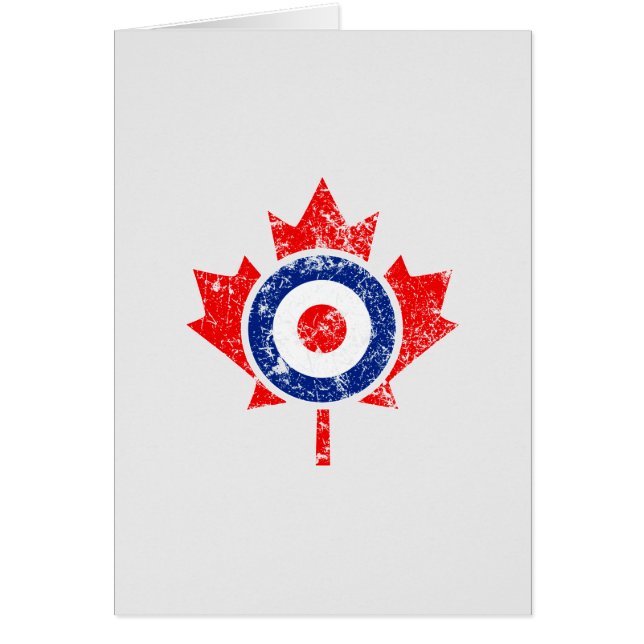 Cartão Canadiano Maple Leaf Roundel Grunge Mod CANADA (Frente)