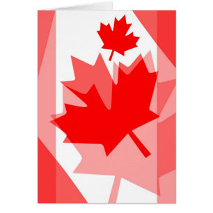 Cartão Canadiano vermelho Maple Leaf Layout Estilo CANAD