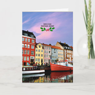 Cartão Canal de Nyhavn, Copenhague, Dinamarca, Natal
