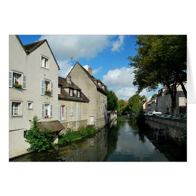 Cartão Canal do Rio Eure em Chartres (Frente Horizontal)