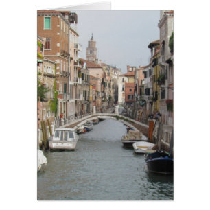 Cartão Canal em Veneza, Itália
