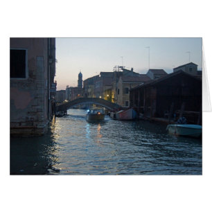 Cartão Canal veneziano em Dusk