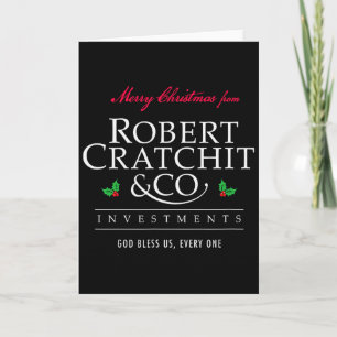 Cartão Canção de Natal Robert Bob Cratchit Ebenezer Scroo