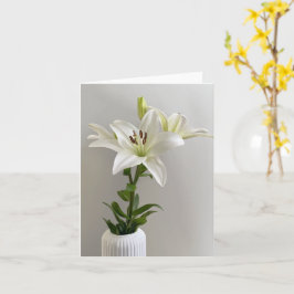Cartão Canção de Ninar de Lírio | Pintura Floral Simples