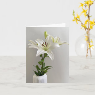 Cartão Canção de Ninar de Lírio   Pintura Floral Simples 