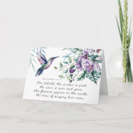 Cartão Canção de Salomão 2:11-12 Bíblia de Flores de Humm