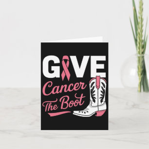 Cartão Cancer A Fita Rosa Do Câncer Da Mama Da Boot Cowgi