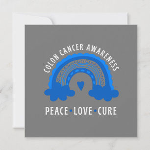 Cartão Cancer Colortal Sensibilização Paz Cura de Amor