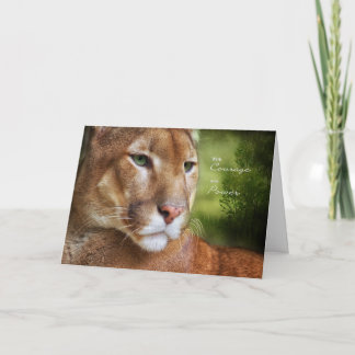 Cartão cancer Coragem e Poder do Leão de Montanha do Paci