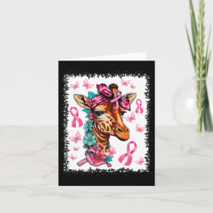 Cartão Cancer da Mama Floral de Fita Rosa de Borboleta Gi