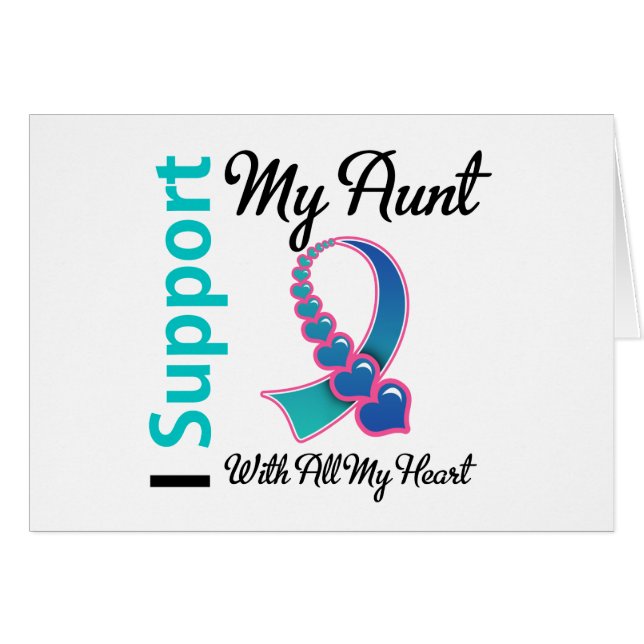 Cartão Cancer Da Tiroide Eu Apoio Minha Tia (Frente Horizontal)