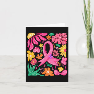Cartão Cancer de coquete do Boho Flower Sensibilização pa