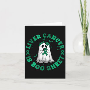 Cartão Câncer de Fígado Retro Groovy É Folha Boo Fantasma