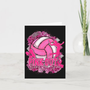 Cartão Cancer de Fita Rosa de Fita Rosa de Volleybyll em 