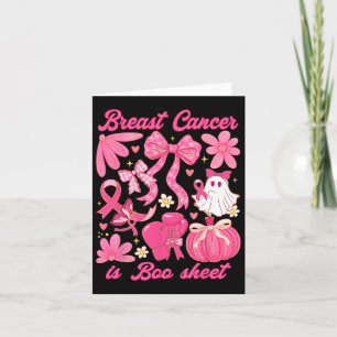 Cartão Cancer De Mama É Folha De Boo Halloween Vibes Rosa