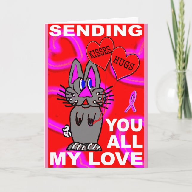 Cartão Cancer De Mama Enviando A Você Todo Meu Amor (Frente)