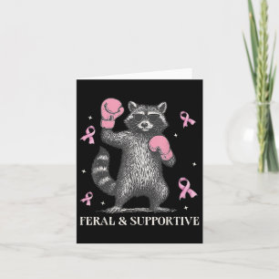 Cartão Cancer De Mama Funny Raccoon Feral E De Apoio A
