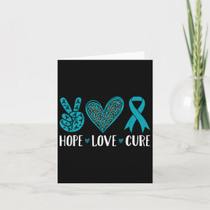 Cartão Câncer de ovário Hope Love Cure Tea Ribbon