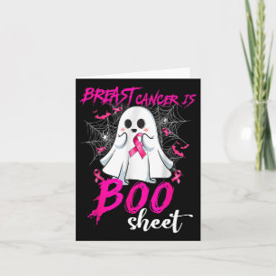Cartão Câncer É Folha de Boo Halloween Conscientização do