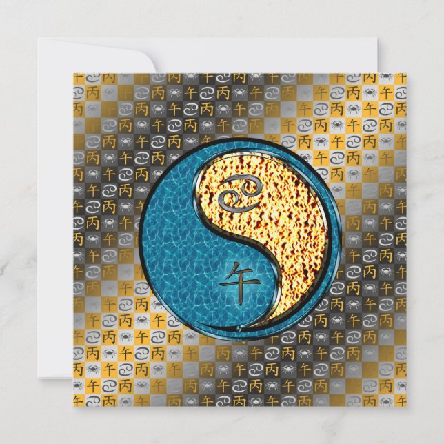 Cartão Cancer & Fire Horse (Frente)