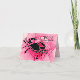 Cartão Cancer Zodiac Vazio Rosa