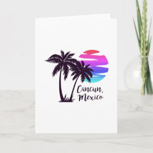 Cartão Cancun México Praia Férias de Verão Palmeiras Sol