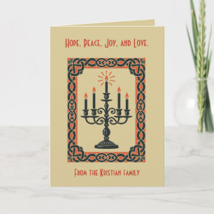 Cartão Candelabro de Advento Minimal Nórdico Natal