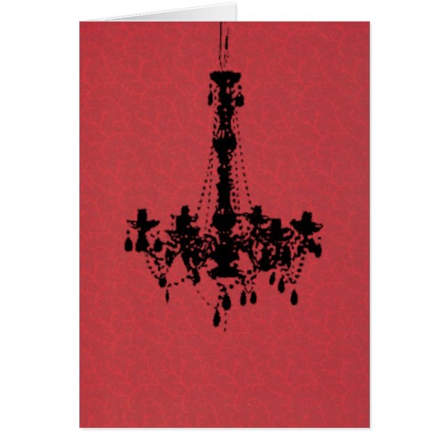 Cartão Candelabro no fundo vermelho (Frente)