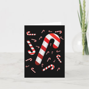 Cartão Candy Cane Alegre e Brilhante Doce Vermelho e Bran