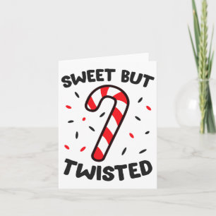Cartão Candy Cane de Natal Doce Mas Torcido