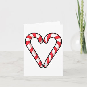 Cartão Candy Cane Heart Christmas Foliday Red White