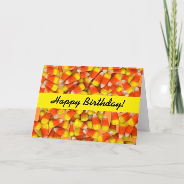 Cartão Candy Corn - Corny Birthday (Frente)