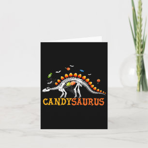 Cartão Candysaurus Candy Corn Dinossauro Esqueleto Feliz 