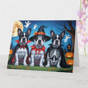 Cartão Cane Corso Cachorros Pumpkin Halloween Engraçado