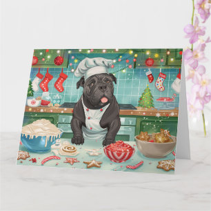 Cartão Cane Corso Confeitaria de Férias: Natal Festivo