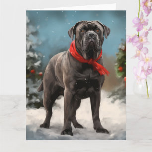 Cartão Cane Corso no Natal da Neve