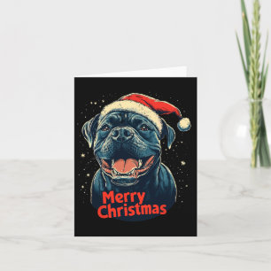 Cartão Cane Corso Santa Hat Feliz Natal Xmas Amor
