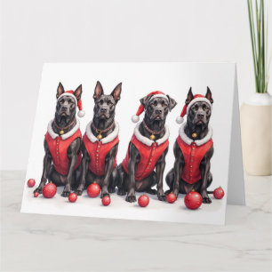 Cartão Cane Corso Vestido de Natal Chapéu de Papai Noel