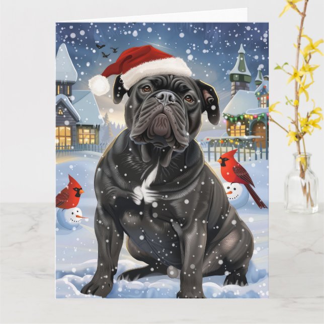 Cartão Cane Corso Winter Wonderland Christmas Joy (Flor Amarela)