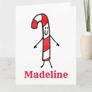Cartão Cané de Doces de Natal Personalizado