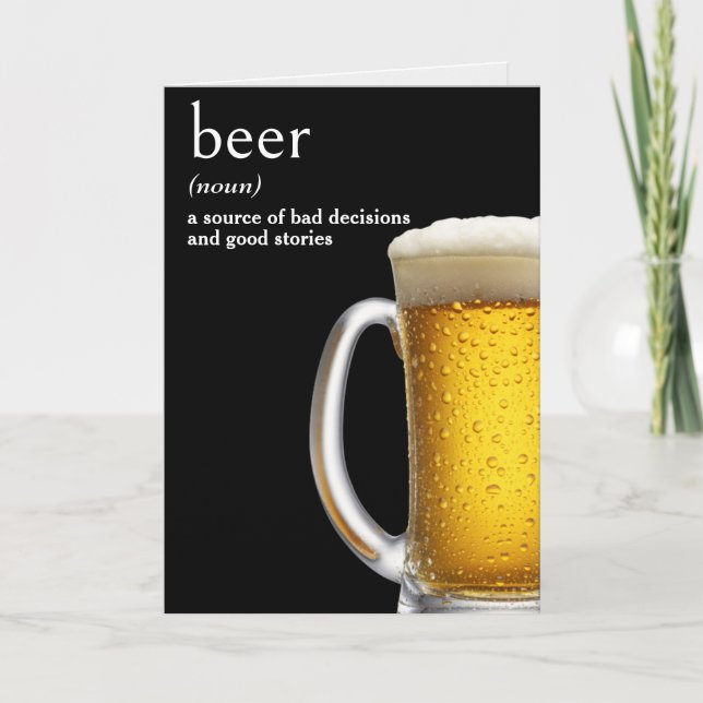 Cartão Caneca de cerveja de aniversário (Frente)